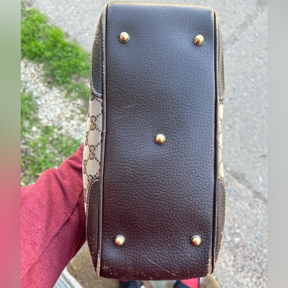 Gucci Bamboo Accent Monogram GG Boston Tote Bag - Picture 7 of 13